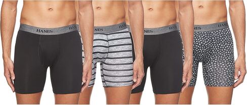Hanes Ultimate Men's 4-Pack Freshiq مصبوغ الملاكم مع Comfortflex Ceistband Brief Colors قد تختلف in Kuwait