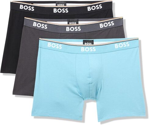 BOSS Men's 3-Pack Multi Color Bold Logo Boxer Briefs in Saudi Arabia