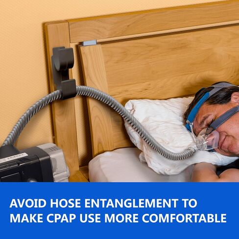 CPAP Hose Hanger for Bed-CPAP Hook for Hose with Anti-Skid Function,Against Hose Tangling and Keeps the Nightstand Organized,Cpap Tube and Mask Holder,CPAP Accessories Supplies,Black (2-PCS) in Saudi Arabia