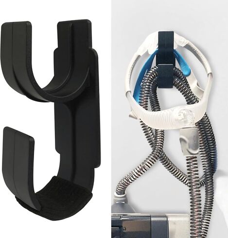 CPAP Hose Hanger for Bed-CPAP Hook for Hose with Anti-Skid Function,Against Hose Tangling and Keeps the Nightstand Organized,Cpap Tube and Mask Holder,CPAP Accessories Supplies,Black (2-PCS) in Saudi Arabia