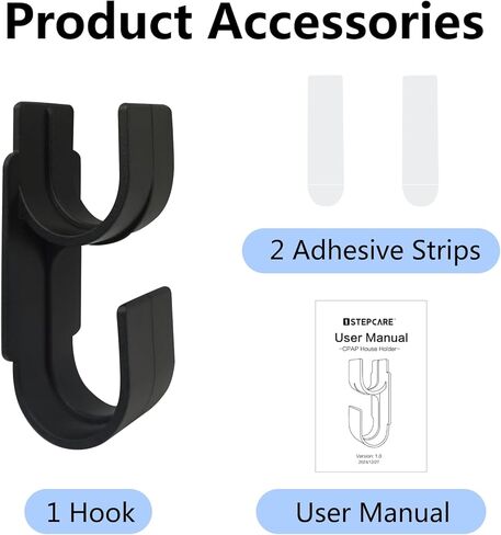 CPAP Hose Hanger for Bed-CPAP Hook for Hose with Anti-Skid Function,Against Hose Tangling and Keeps the Nightstand Organized,Cpap Tube and Mask Holder,CPAP Accessories Supplies,Black (2-PCS) in Saudi Arabia