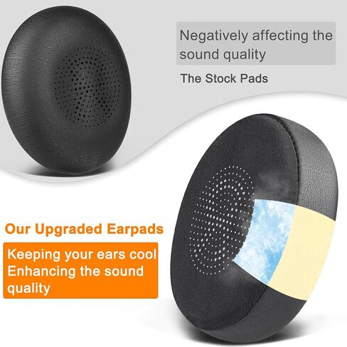 استبدال وسائد الأذن من SOULWIT لـ Jabra Evolve2 65 (Evolve 2 65MS 65UC MS UC)/Evolve2 40 (40UC 40MS USB)/Elite 45h سماعة رأس لاسلكية على الأذن، وسائد أذن بنسيج الحرير الجليدي - أسود in Saudi Arabia