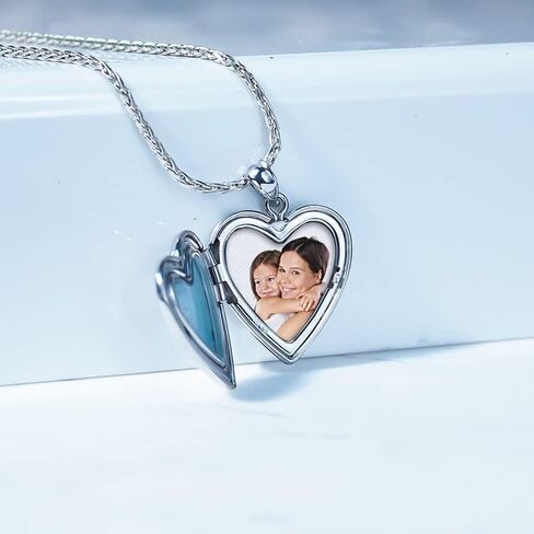 Picturesongold.com Sterling Silver Butterfly Heart Locket - 3/4 بوصة × 3/4 بوصة مع نقش in Saudi Arabia