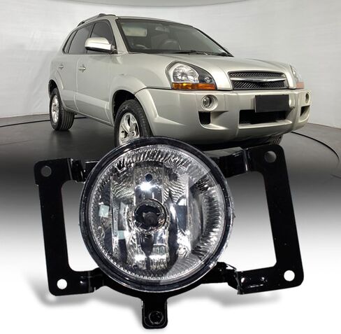 نوع الهالوجين الضباب مصباح مصباح مصباح الضباب الضوء ل Hyundai Tucson 2005 2006 2007 2008 2008 2010 2011 ، مع المصباح ، Black & Clear ، 92201-2e000 in Saudi Arabia