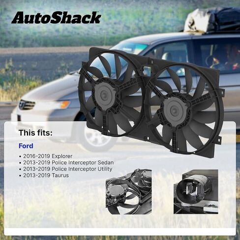 AutoShack Radiator Cooling Fan Assembly Replacement for 2013-2015 2016 2017 2018 2019 Ford Taurus Police Interceptor Utility Police Interceptor Sedan 2016 2019 Explorer 3.5L 3.7L V6 AWD FWD FA721566 in Saudi Arabia
