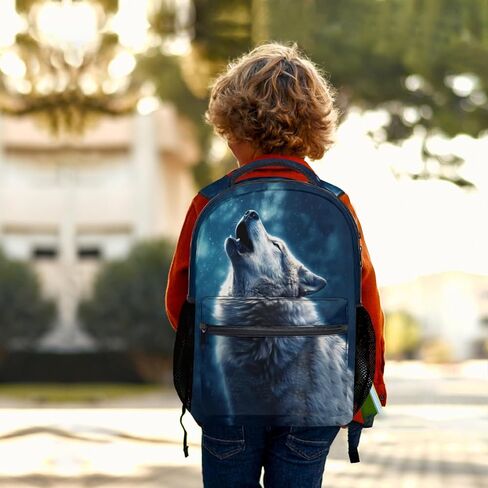 Cool Wolf Backpack Lightweight School Bag Bookbag for Kids Girls Boys Elementary Students 1st 2nd 3rd 4th 5th Grade in Saudi Arabia