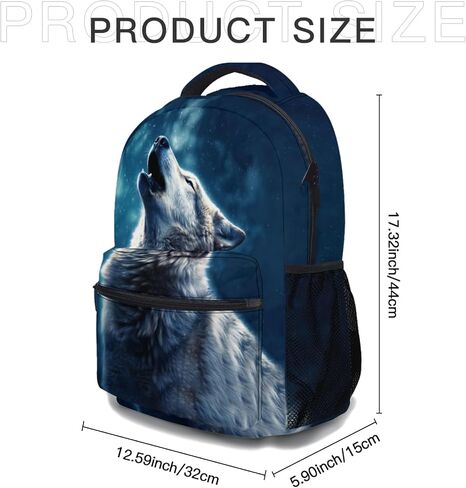 Cool Wolf Backpack Lightweight School Bag Bookbag for Kids Girls Boys Elementary Students 1st 2nd 3rd 4th 5th Grade in Saudi Arabia