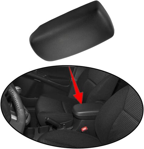 Car Center Console Lid Armrest Cover Leather Black/Grey for Toyota Corolla 2009 2010 2011 2012 2013 Interior Accessories(Black-B) in Saudi Arabia