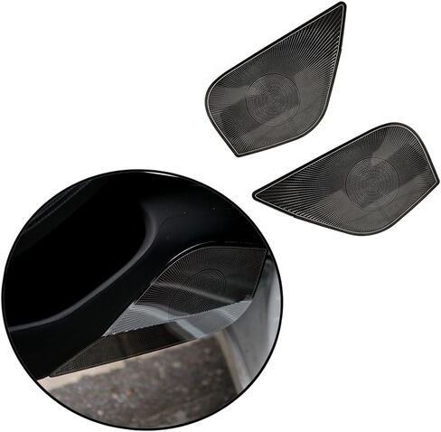 for Tesla Model 3 2024 Car Door Horn Replace Caps Audio Speaker Decor Cover Loudspeaker 3D Trim Sticker Side Horn Cover(Black-B) in Saudi Arabia