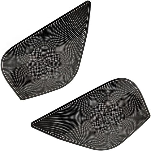 for Tesla Model 3 2024 Car Door Horn Replace Caps Audio Speaker Decor Cover Loudspeaker 3D Trim Sticker Side Horn Cover(Black-B) in Saudi Arabia