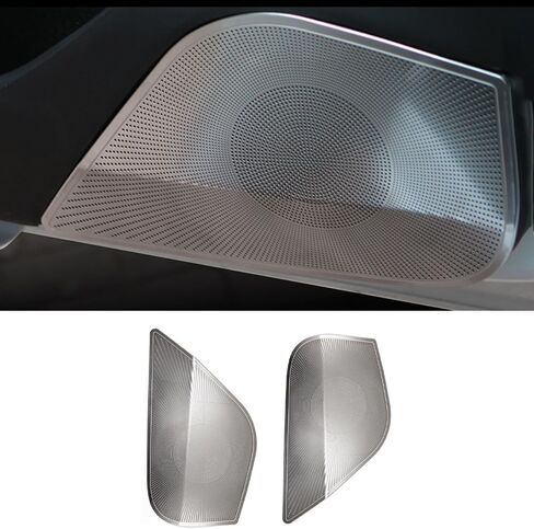 for Tesla Model 3 2024 Car Door Horn Replace Caps Audio Speaker Decor Cover Loudspeaker 3D Trim Sticker Side Horn Cover(Black-B) in Saudi Arabia