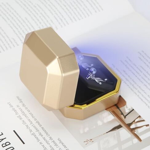 Luxury LED Jewelry Earring Pendant Stud Box, Velvet Earring Necklace Gift Box Storage Case Organizer Holder for Proposal Engagement Wedding Anniversary Birthday Ceremony (Black) in Saudi Arabia