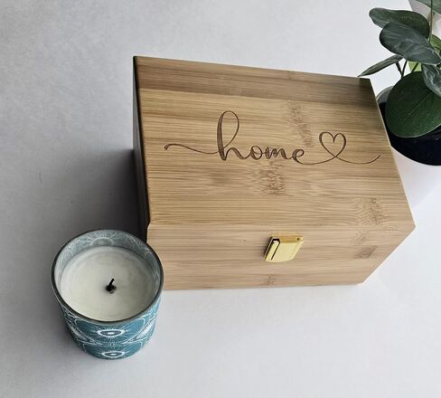 Engraved Bamboo Keepsake Box – ‘Forever’ Heart Design Memory Box for Photos, Letters, Jewelry – Wooden Gift Box for Wedding, Anniversary, or Home Decor (Forever) in Saudi Arabia
