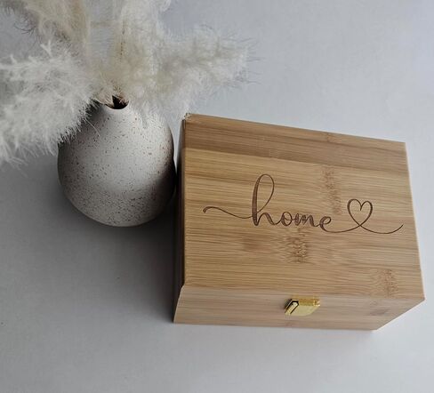 Engraved Bamboo Keepsake Box – ‘Forever’ Heart Design Memory Box for Photos, Letters, Jewelry – Wooden Gift Box for Wedding, Anniversary, or Home Decor (Forever) in Saudi Arabia
