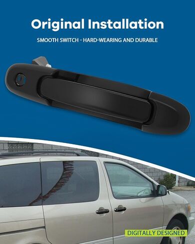 Lujuntec Outside Door Handle Brace Prontger Side President for 1998-2003 for Toyota Sienna Black in Saudi Arabia