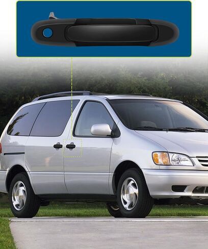 Lujuntec Outside Door Handle Brace Prontger Side President for 1998-2003 for Toyota Sienna Black in Saudi Arabia