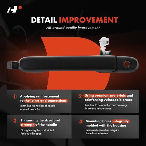 A-Premium Tailgate Handle Liftgate Latch Handle with Keyhole Compatible with Honda CR-V CRV 2002 2003 2004 2005 2006, Smooth Black, Replace# 74810-S9A-J11ZB in Saudi Arabia