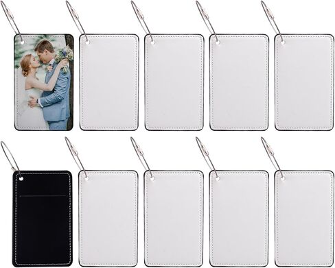 Framendino, 10 Pack Sublimation Leather Luggage Tag with Wire Rings Blank for Travel Suitcase Bags Label in Saudi Arabia