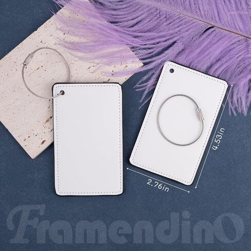 Framendino, 10 Pack Sublimation Leather Luggage Tag with Wire Rings Blank for Travel Suitcase Bags Label in Saudi Arabia
