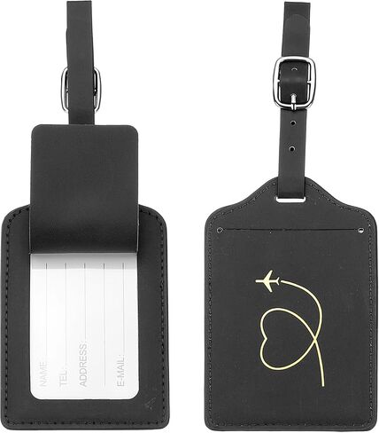 PATIKIL Suitcase Luggage Tags, Purple Heart Leather Name Tags Airplane Bag Accessories Travel Essentials for Flying Hotel Check in Luggage Bags Men Women, 2 Pcs in Saudi Arabia