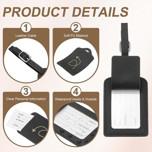 PATIKIL Suitcase Luggage Tags, Purple Heart Leather Name Tags Airplane Bag Accessories Travel Essentials for Flying Hotel Check in Luggage Bags Men Women, 2 Pcs in Saudi Arabia