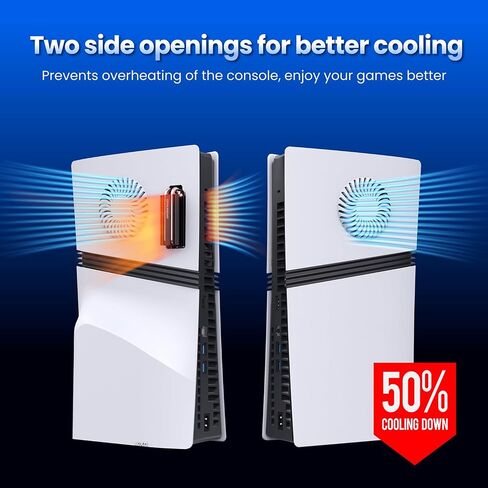 GRAUGEAR PS5 Slim M.2 SSD Cooling Pack, Ventilation PS5 Slim Cover and Open-Air PS5 SSD Heatsink, Heat Pipe Cooler for PS5 M.2 SSD, Cross Ventilation Design(Not Fit for Original PS5/PS5 Pro) in Kuwait