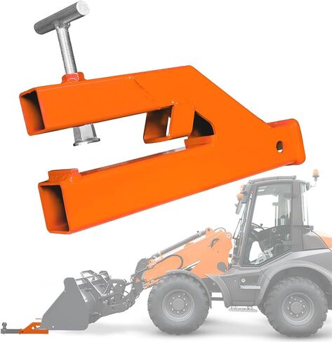 Clamp On Trailer Hitch Receiver Bucket Hitch Compatible with Tractor 2" Ball Mount Adapter and Deere Bobcat Bucket (Orange) in Saudi Arabia