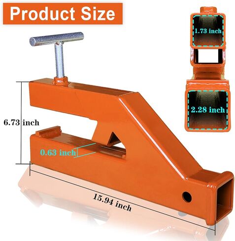 Clamp On Trailer Hitch Receiver Bucket Hitch Compatible with Tractor 2" Ball Mount Adapter and Deere Bobcat Bucket (Orange) in Saudi Arabia