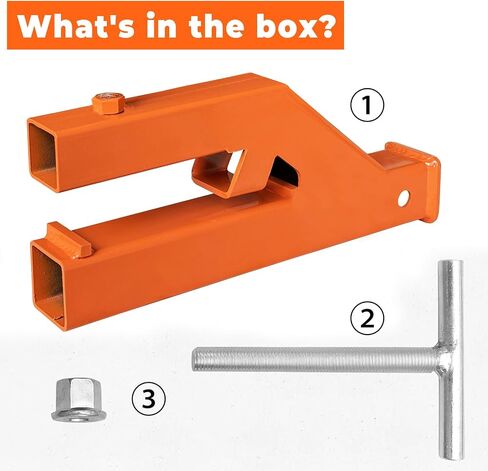 Clamp On Trailer Hitch Receiver Bucket Hitch Compatible with Tractor 2" Ball Mount Adapter and Deere Bobcat Bucket (Orange) in Saudi Arabia