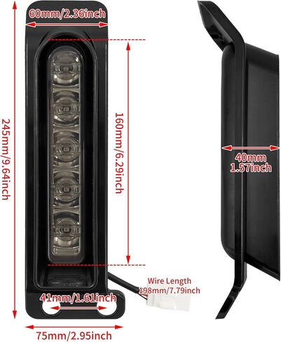 Rear Fender Filler Panel Lights Turn Signals Running Brake Lamp Compatible with Harley Touring Steet Glide Road Glide Road King Special 2014-2023 Black Housing Black Len in Kuwait