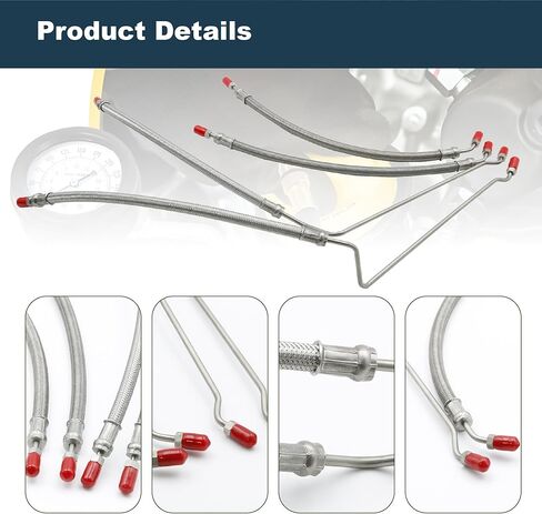 Trim Tilt Hydraulic Ram Cylinder Hose Kit Fit For Mercruiser Alpha One & Bravo 1 2 3 X, Replace Hose Kit for 9B-104 9B-121 Trim Cylinder (15-9/16") 32-99904Q(x2) 32-864589 32-864588, 4pcs in Kuwait