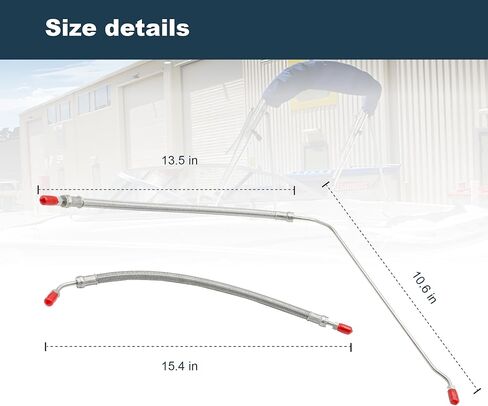 Trim Tilt Hydraulic Ram Cylinder Hose Kit Fit For Mercruiser Alpha One & Bravo 1 2 3 X, Replace Hose Kit for 9B-104 9B-121 Trim Cylinder (15-9/16") 32-99904Q(x2) 32-864589 32-864588, 4pcs in Kuwait