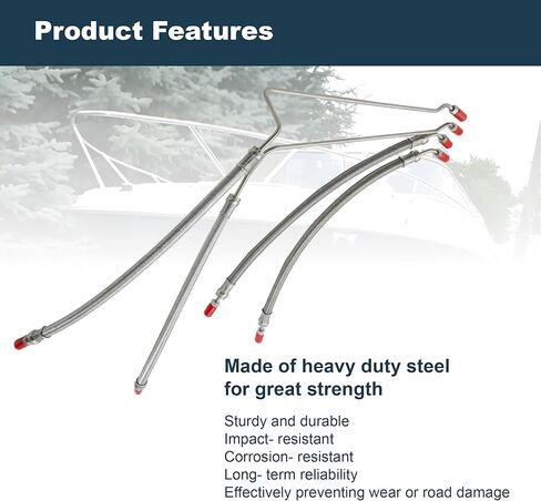 Trim Tilt Hydraulic Ram Cylinder Hose Kit Fit For Mercruiser Alpha One & Bravo 1 2 3 X, Replace Hose Kit for 9B-104 9B-121 Trim Cylinder (15-9/16") 32-99904Q(x2) 32-864589 32-864588, 4pcs in Kuwait