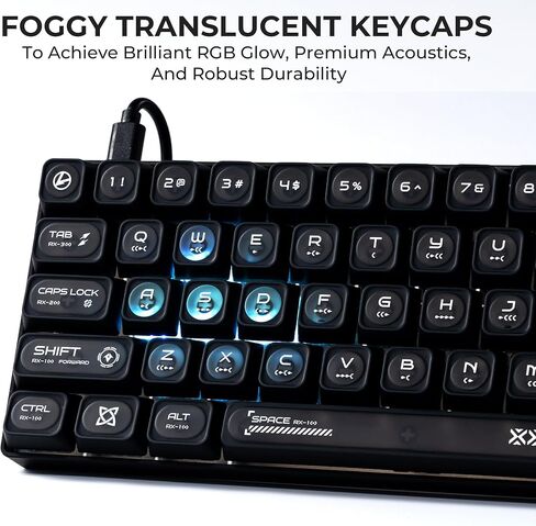 مفاتيح مفاتيح شفافة ، XVX New Max Profile Shine من خلال keycaps75 في المئة ، Cat Eye Custom Keycaps ، PC Jelly Keycaps للوحات المفاتيح الميكانيكية (136Keys ، فقط Keycaps)-Purple & White in Kuwait