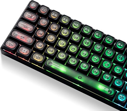 مفاتيح مفاتيح شفافة ، XVX New Max Profile Shine من خلال keycaps75 في المئة ، Cat Eye Custom Keycaps ، PC Jelly Keycaps للوحات المفاتيح الميكانيكية (136Keys ، فقط Keycaps)-Purple & White in Kuwait