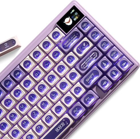 OHY XVX Black Shine Through Keycaps for Mechanical Keyboards - 136 Keys Black Translucent Cat Eye Design,Cherry MAX Profile, PC+PBT Frosted RGB Keycaps in Saudi Arabia
