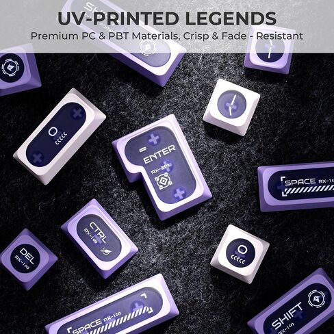 OHY XVX Black Shine Through Keycaps for Mechanical Keyboards - 136 Keys Black Translucent Cat Eye Design,Cherry MAX Profile, PC+PBT Frosted RGB Keycaps in Saudi Arabia