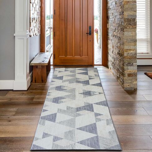 JV Home Runner Rud Arrow Gray 2 'x 7' Area Rug Prucwway Soft Indoor Respible Rugs anti slip | رقيقة | ناعمة داخلية هندسية سجاد عداء لهجة Tapis Kitchen Mat Carpet Runner للدخول ، غرفة النوم in Saudi Arabia