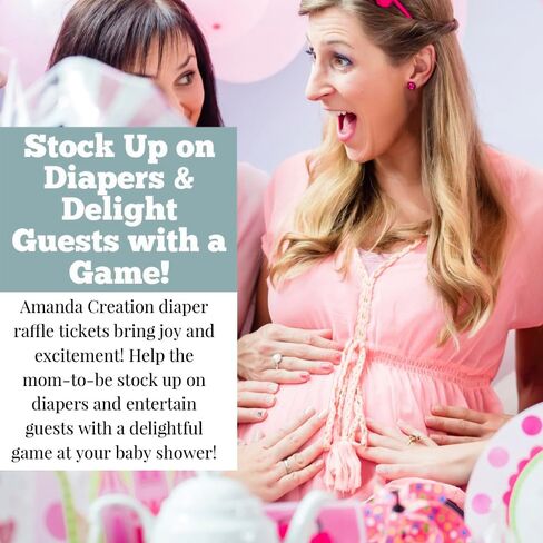 Amanda Creation Gold & Silver Twinkle Little Star Gender Neutral Diaper Raffle Tickets for Baby Showers, 20 2" X 3" Double Sided Inserts, Bring a Pack of Diapers to Win Favors & Prize in Saudi Arabia