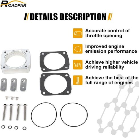 Roadfar Throttle Body Spacer متوافق مع Lincoln for Navigator 5.4L 1999-2010 ، Ford for Expedition 5.4L 1997-2010 ، for Ford for F-150 5.4L 1997-2004 in Saudi Arabia
