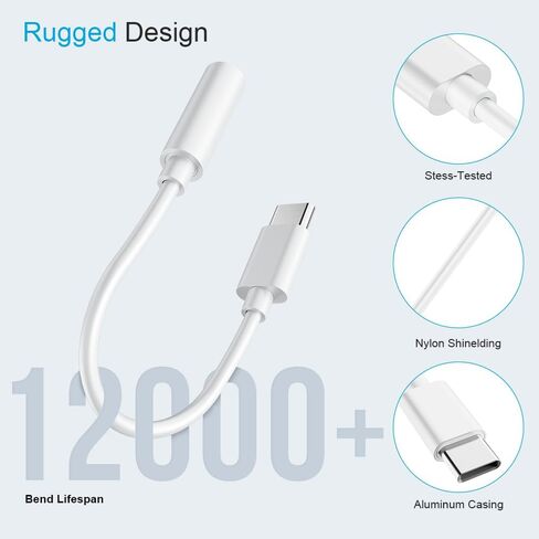 4 قطع من محول مقبس سماعة الرأس أنثى USB C إلى 3.5 مم، سلك كابل USB C إلى Aux Audio Dongle، متوافق مع Samsung S20/S20+/S20 Ultra وPixel 4/+ 4XL والمزيد من أجهزة USB C in Kuwait