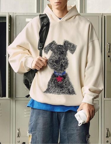 Aelfric Eden Dog Graphic Hoodie كبير الحجم النجمة من النوع الثقيل للجنسين Y2K عرض مقنع in Saudi Arabia