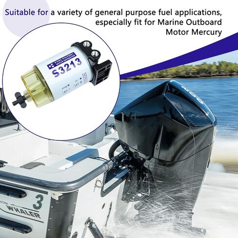فاصل مياه مرشح الوقود متوافق مع محرك Mercury Marine الخارجي مع 3/8 "Barb X 1/4" NPT يحل محل 35-60494-1 ، S3213 ، 18-7932-1 ، S3213 ، S3214،35-809097 in Saudi Arabia