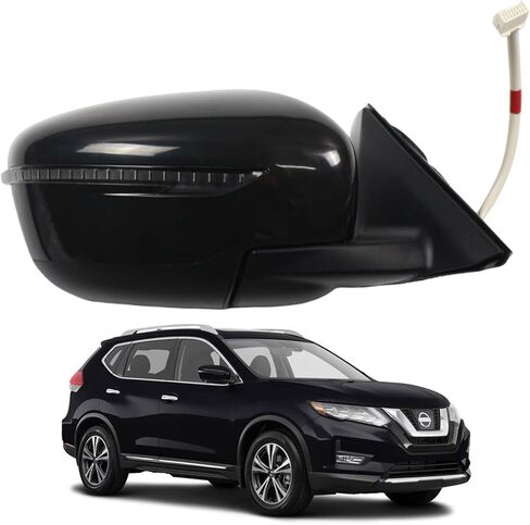 Marretoo for Nissan Rogue S ، SL ، SV ، SV Hybrid Side Mirror Assembly Presection Side Side Mirror for 2016-2019 Rogue 7pins Power+Lamp+Heat 963019TB1C-PFM ، NI1321287 (ليس للرياضة) in Saudi Arabia