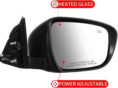 Marretoo for Nissan Rogue S ، SL ، SV ، SV Hybrid Side Mirror Assembly Presection Side Side Mirror for 2016-2019 Rogue 7pins Power+Lamp+Heat 963019TB1C-PFM ، NI1321287 (ليس للرياضة) in Saudi Arabia