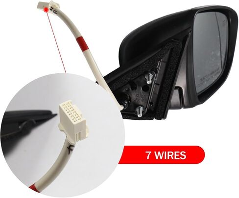 Marretoo for Nissan Rogue S ، SL ، SV ، SV Hybrid Side Mirror Assembly Presection Side Side Mirror for 2016-2019 Rogue 7pins Power+Lamp+Heat 963019TB1C-PFM ، NI1321287 (ليس للرياضة) in Saudi Arabia