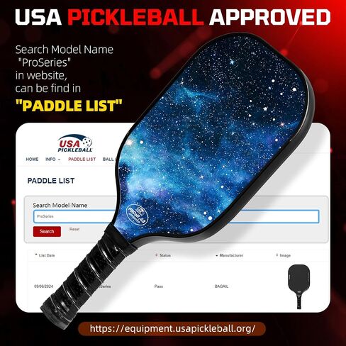 BAGAIL Pickleball Paddles, USAPA Approved Fiberglass Surface Pickleball Set, Lightweight Pickle Ball Rackets with 4 Balls, 1 Bag, Designed in California for Traction and Stability in Saudi Arabia