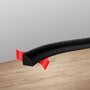 حافة قولبة مستديرة ربع مرنة بطول 10 أقدام، زخرفة حائطية بيضاء ذاتية اللصق، قالب مطاطي صغير للتقشير والعصا للأرضيات والحمام والمطبخ والسطح، 120 بوصة طول × 0.5 بوصة عرض × 0.5 بوصة ارتفاع in Kuwait