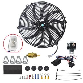 GXYWADY 16 inch Electric Radiator Fan Power 3000 CFM Thermostat Wiring Switch Relay Kit Black in Saudi Arabia