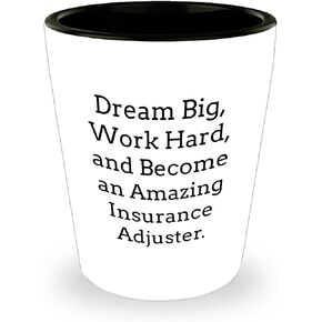 Inspirational Insurance Adjuster Gifts for Christmas - Dream Big Work Hard Become Amazing Shot Glass - Unique Gifts from Friends for Insurance Adjuster in Saudi Arabia